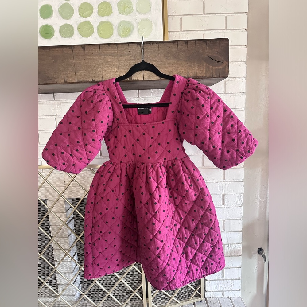 ASOS quilted polkadot dress